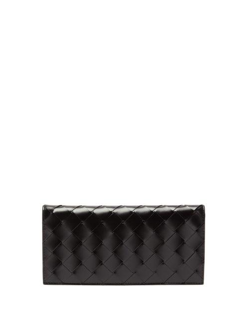 Matchesfashion.com Bottega Veneta - Intrecciato Leather Continental Wallet - Mens - Black