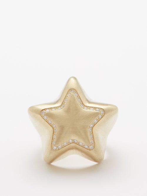 Lauren Rubinski - Star Diamond & 14kt Gold Ring - Womens - Gold Multi