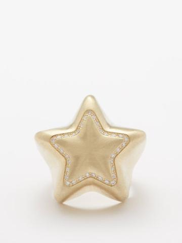Lauren Rubinski - Star Diamond & 14kt Gold Ring - Womens - Gold Multi