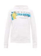 Matchesfashion.com Helmut Lang - Radio Print Cotton Hooded Sweatshirt - Mens - White