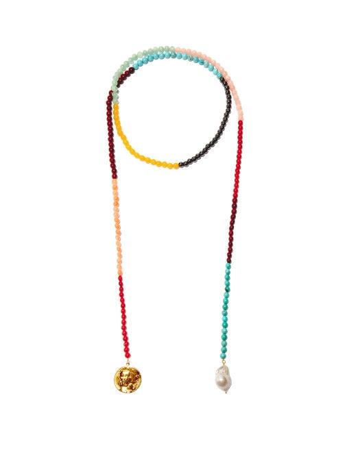 Matchesfashion.com Timeless Pearly - Pearl & 24kt Gold-plated Beaded Pendant Necklace - Womens - Multi