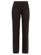 Matchesfashion.com Giambattista Valli - High-rise Cotton-blend Crepe Trousers - Womens - Black