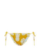 Matchesfashion.com La Doublej - Pineapple-print Side-tie Bikini Briefs - Womens - Yellow Print