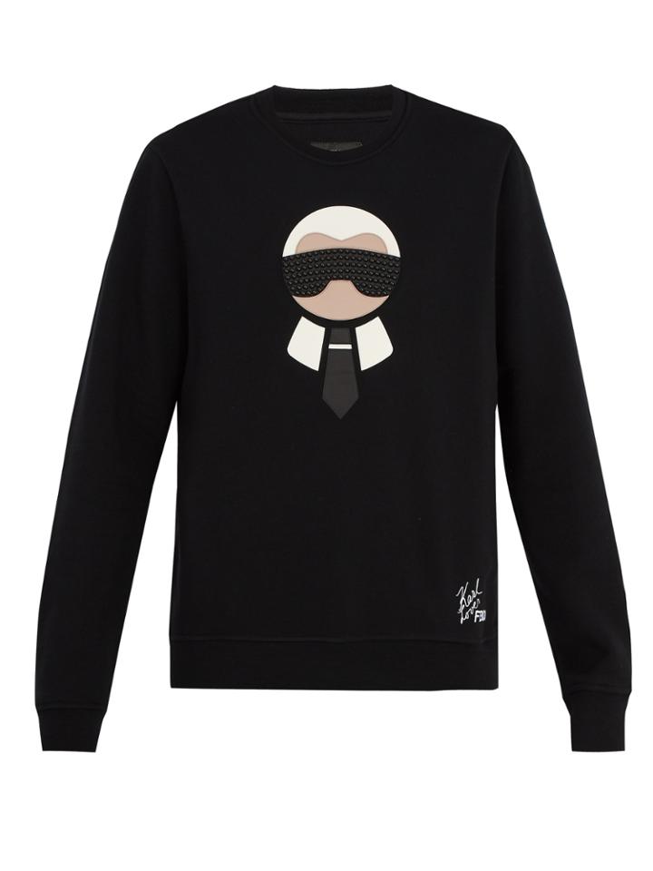 Fendi Karlito Logo-appliqu Wool-blend Sweatshirt