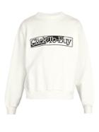 Matchesfashion.com Aries - Graphic Print Fleece Backed Cotton Sweatshirt - Mens - White