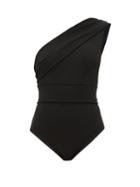 Matchesfashion.com Haight - Maria One-shoulder Belted Swimsuit - Womens - Black