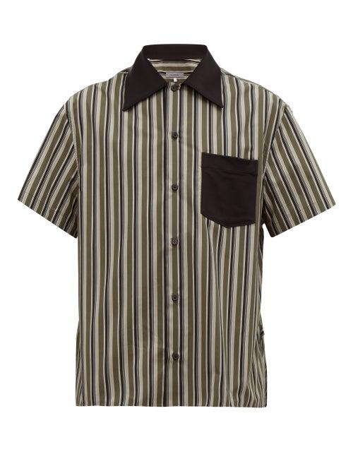 Matchesfashion.com Lanvin - Striped Cotton Poplin Shirt - Mens - Green