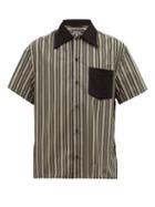 Matchesfashion.com Lanvin - Striped Cotton Poplin Shirt - Mens - Green