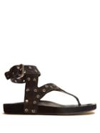 Matchesfashion.com Isabel Marant - Elwina Embellished Suede Sandals - Womens - Black