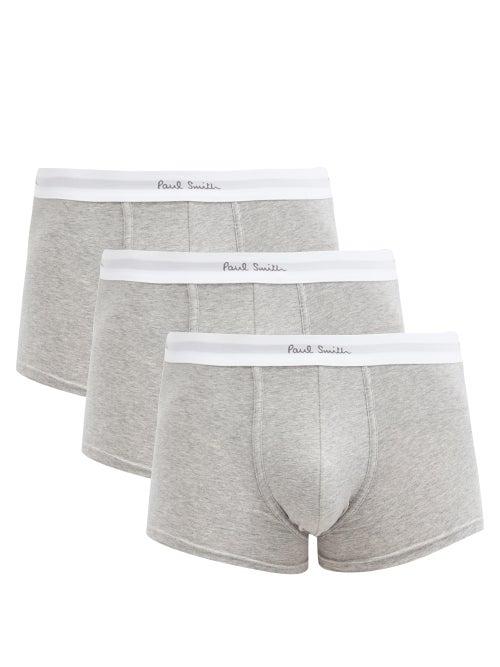 Paul Smith - Set Of Three Cotton-blend Jersey Boxer Briefs - Mens - Grey