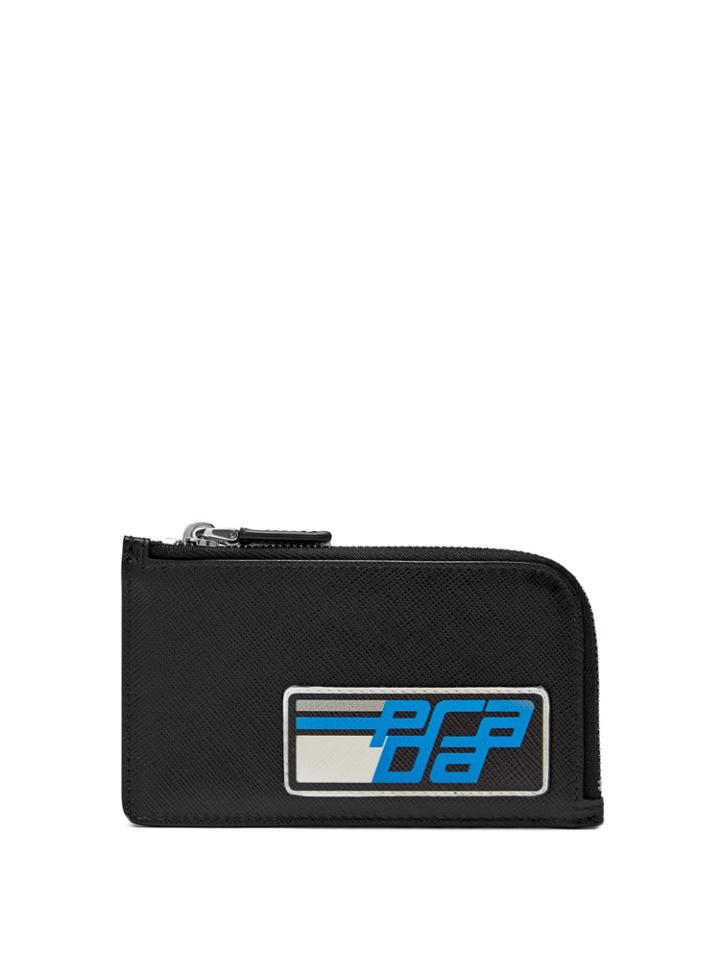 Prada Logo-embellished Saffiano-leather Cardholder