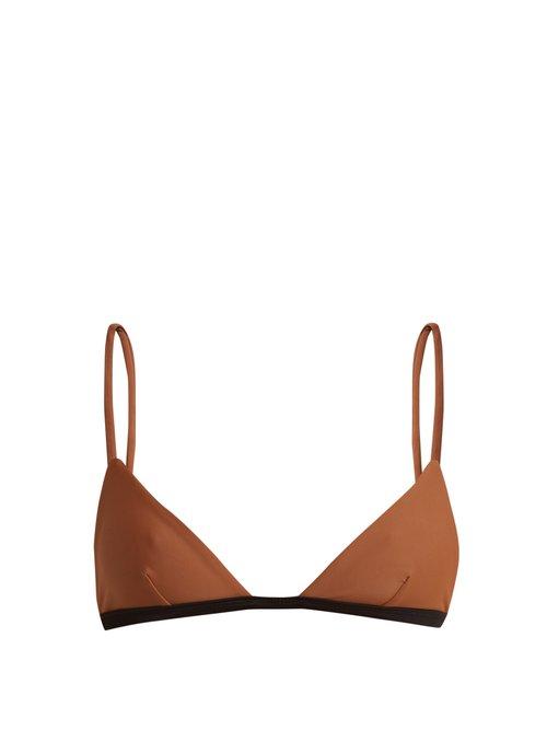 Matchesfashion.com Matteau - The Petite Triangle A B Bikini Top - Womens - Black Brown