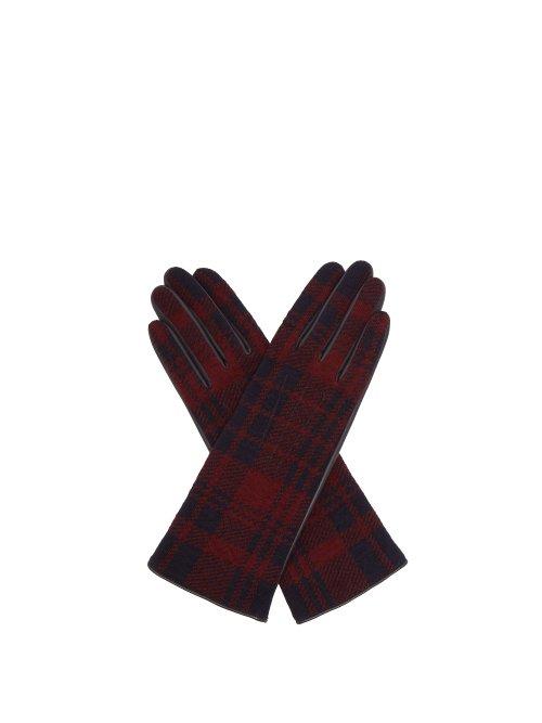 Matchesfashion.com Sonia Rykiel - Tartan Wool And Leather Gloves - Womens - Brown