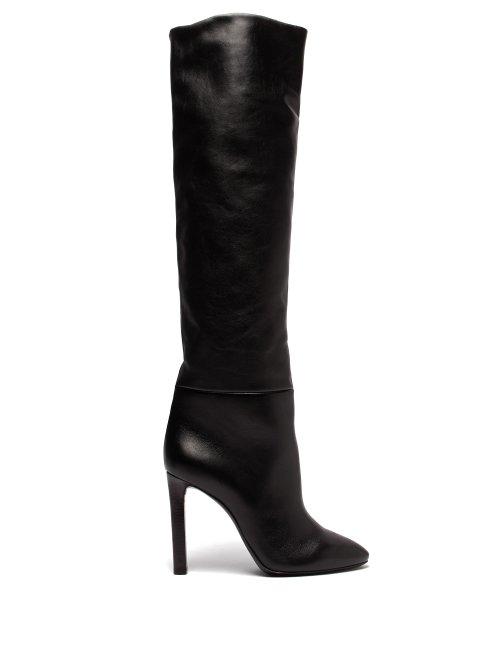 Matchesfashion.com Saint Laurent - Kate Knee High Leather Boots - Womens - Black