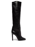 Matchesfashion.com Saint Laurent - Kate Knee High Leather Boots - Womens - Black