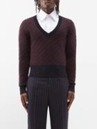 Ben Cobb X Tiger Of Sweden - Cobera V-neck Merino Sweater - Mens - Brown Multi
