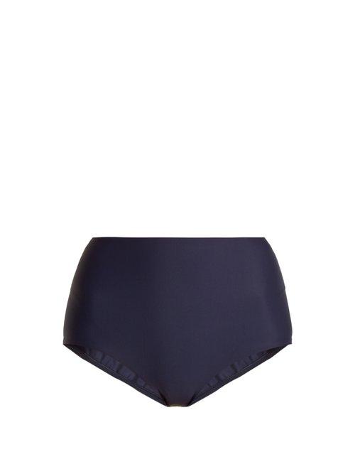 Matchesfashion.com Matteau - The High Waist Bikini Briefs - Womens - Navy