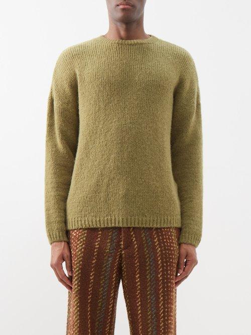 Our Legacy - Crew Neck Wool-blend Sweater - Mens - Green