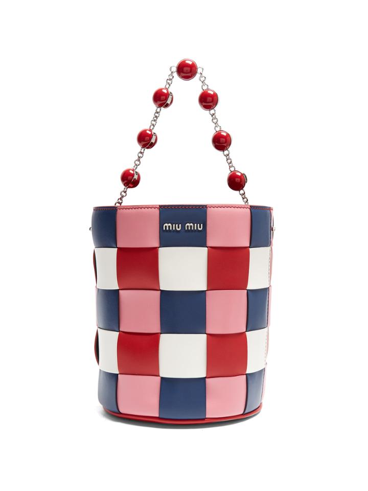 Miu Miu Patchwork Leather Bucket Bag