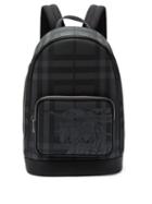 Matchesfashion.com Burberry - Ekd London Check And Leather Backpack - Mens - Grey