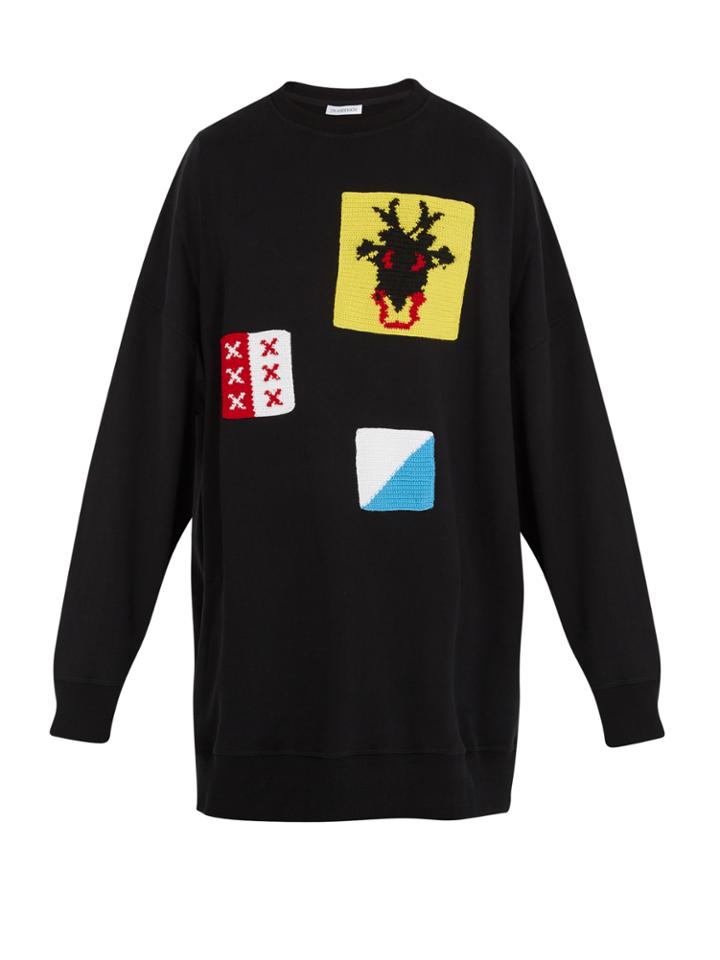 J.w.anderson Oversized Patch-appliqu Cotton Sweatshirt