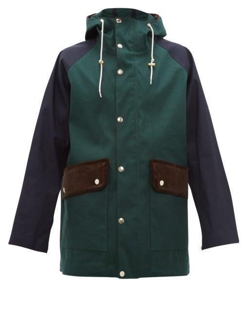 Matchesfashion.com Mackintosh - Corduroy Panelled Bonded Cotton Parka - Mens - Green Multi