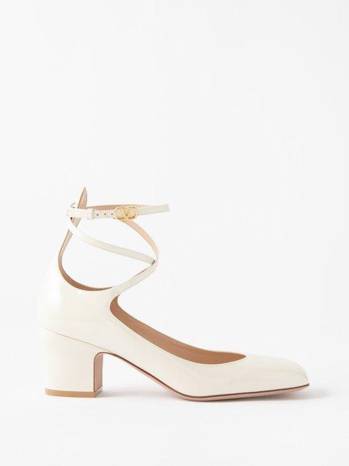 Valentino Garavani - Tan-go 60 Patent-leather Pumps - Womens - Ivory
