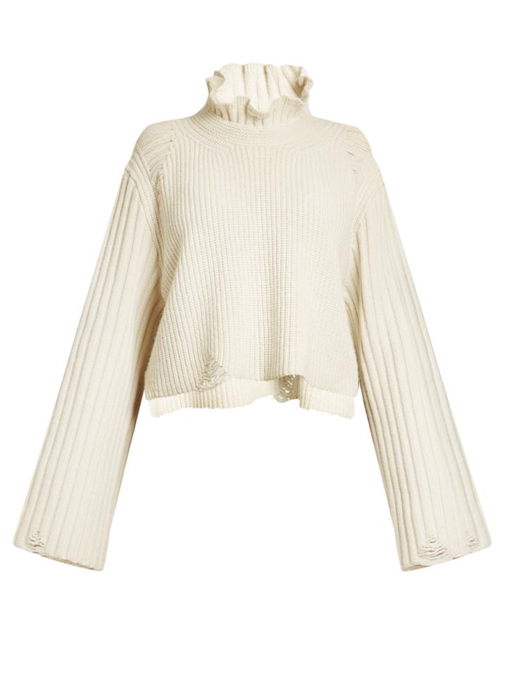 Golden Goose Deluxe Brand Malia Fluted-collar Ribbed-knit Sweater