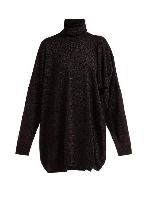 Matchesfashion.com Raf Simons - Triple Roll Neck Sweater Dress - Womens - Black