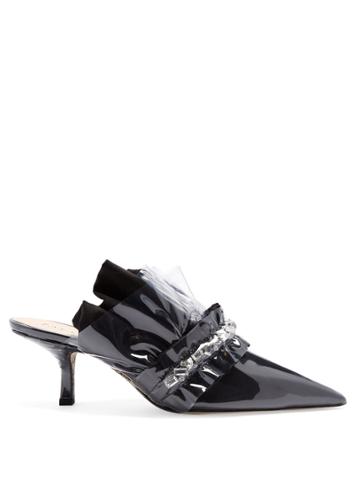 Paciotti By Midnight Crystal Embellished Kitten-heel Mules