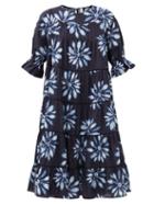 Matchesfashion.com Merlette - Paradis Tiered Shibori-dyed Cotton Sun Dress - Womens - Blue Multi