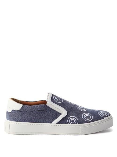 Armando Cabral - Empada Iv Woven-cotton Slip-on Trainers - Mens - Blue