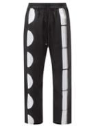 Harago - Moon Stripe Cotton-voile Trousers - Mens - Black Multi