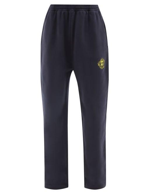 Balenciaga - Quest Logo-patch Cotton Track Pants - Womens - Blue