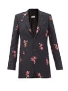 Matchesfashion.com Redvalentino - Floral-embroidered Wool-blend Twill Jacket - Womens - Black Multi