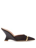 Matchesfashion.com Malone Souliers - Marilyn Satin-faced Leather Mules - Womens - Black
