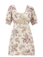 Matchesfashion.com Sir - Avery Tie Front Floral Print Silk Mini Dress - Womens - Multi