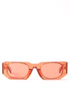 Kuboraum - Rectangle Acetate Sunglasses - Mens - Orange
