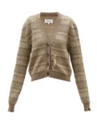Maison Margiela - Distressed Fair Isle Cardigan - Womens - Brown Multi