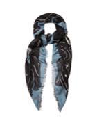 Valentino Panther-print Cashmere And Silk-blend Scarf