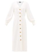 Matchesfashion.com Haight - Camila Pleated Midi Dress - Womens - White