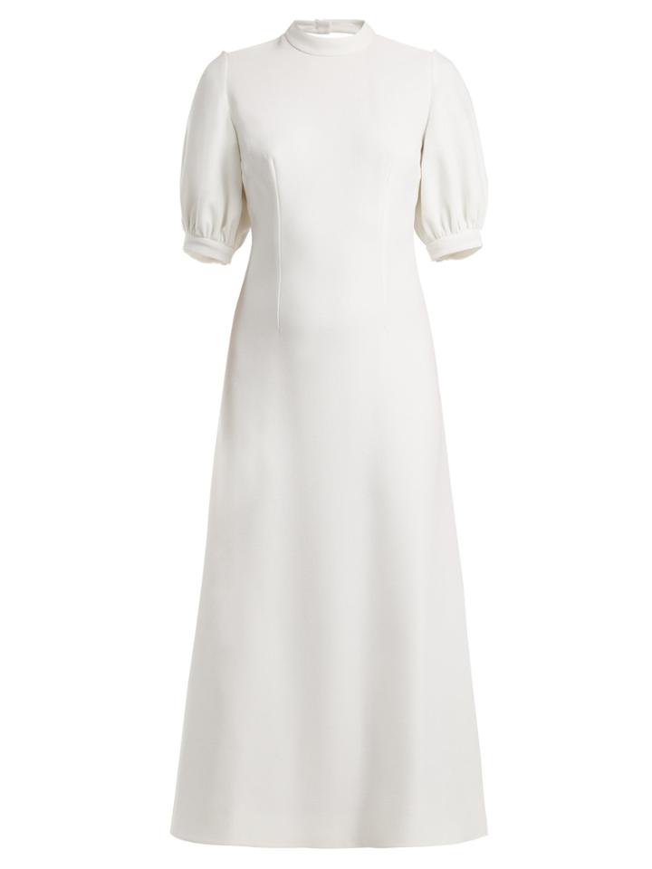 Emilia Wickstead Victoria Cut-out Back Wool-crepe Midi Dress
