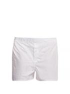 Matchesfashion.com Hamilton And Hare - Dot Print Cotton Boxer Shorts - Mens - White