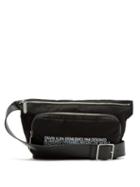 Matchesfashion.com Calvin Klein 205w39nyc - Embroidered Leather Trimmed Shell Belt Bag - Mens - Black White