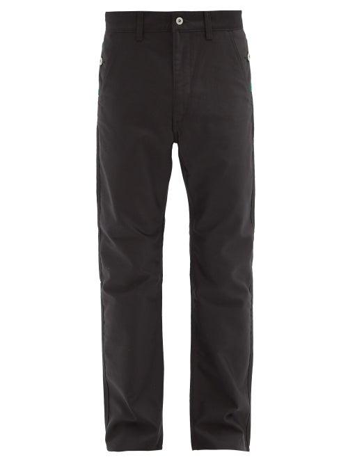 Matchesfashion.com Junya Watanabe - Patch-panel Cotton-twill Trousers - Mens - Black Green