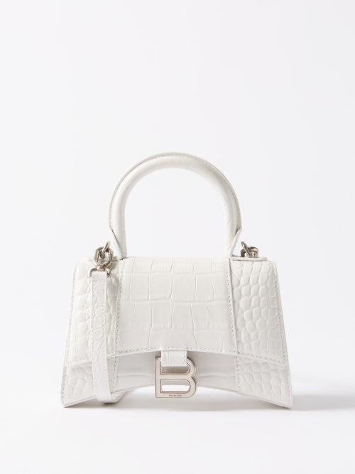 Balenciaga - Hourglass Xs Croc-effect Leather Cross-body Bag - Womens - White
