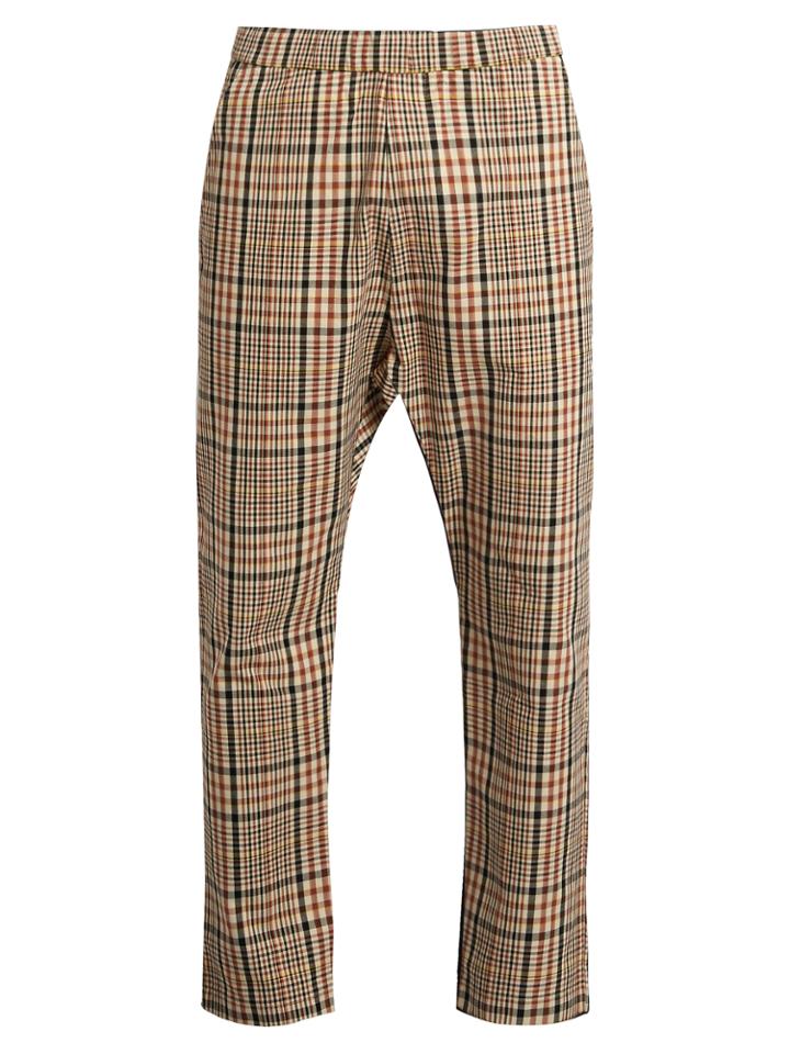 Barena Venezia Checked Wide-leg Cotton-twill Trousers