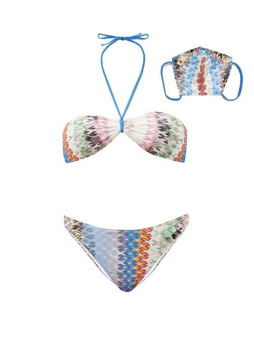 Matchesfashion.com Missoni Mare - Fiammenta-stripe Bandeau Bikini Set - Womens - Multi