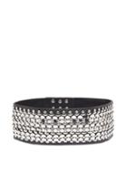 Matchesfashion.com Christopher Kane - Crystal-embellished Leather Belt - Womens - Black Silver