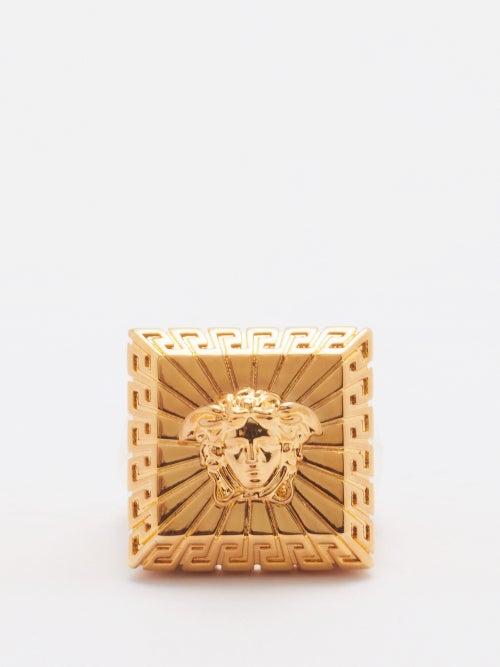 Versace - Square Medusa-head Ring - Mens - Gold